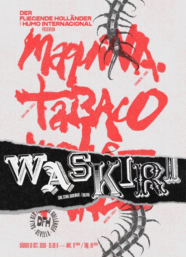 Cartel de MAQUINA + TABACO + WASKIRI
